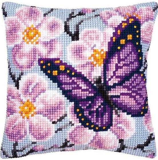 Purple Butterfly CROSS Stitch Tapestry Kit, Vervaco PN-0008501