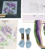 Purple Peonies Tapestry Kit, Needlepoint Starter, Anchor MR203