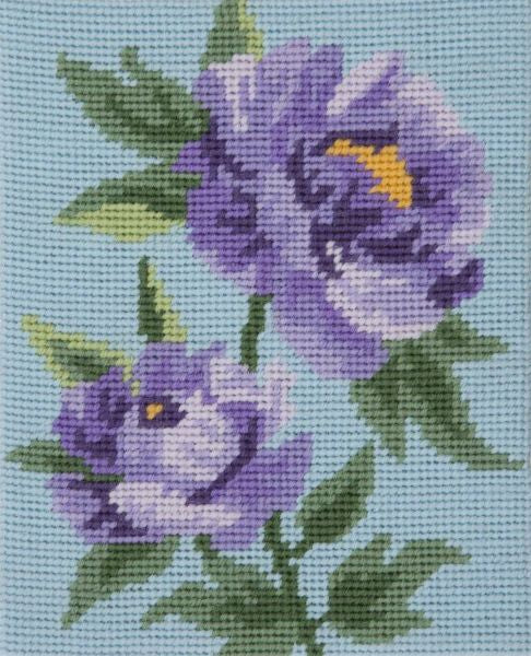 Purple Peonies Tapestry Kit, Needlepoint Starter, Anchor MR203