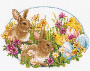 Rabbits and Chicks Cross Stitch Kit, Vervaco pn-0149534