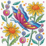 Orange Butterfly Cross Stitch Kit, Heritage Crafts -Karen Carter