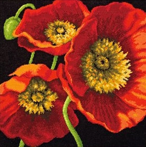 Red Poppy Trio Tapestry Needlepoint Kit, Dimensions D71-20073 – Sew ...