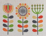 Retro Flowers Cross Stitch Kit, Designers Needle