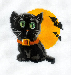 Black Cat Cross Stitch Riolis HB-175