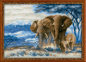 Elephants in the Savannah Cross Stitch Kit, Riolis R1144