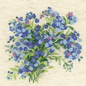 Cross Stitch Kit Forget-Me-Nots, Counted Cross Stitch Riolis R1496