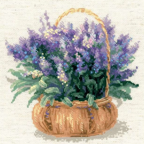 French Lavender Cross Stitch Kit, Riolis R1404
