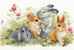 Cross Stitch Kit Funny Rabbits, Counted Cross Stitch Riolis R1416
