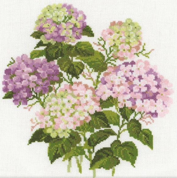 Garden Hydrangea Cross Stitch Kit, Riolis R1246