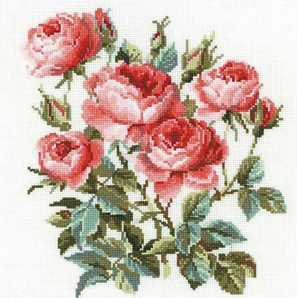Cross Stitch Kit Garden Roses, Counted Cross Stitch Riolis R1046