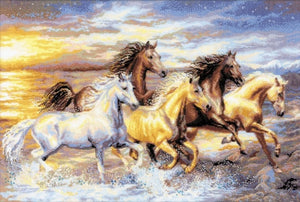 Horses in the Sunset Counted Cross Stitch Kit, Riolis R100/038