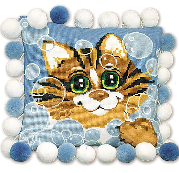 Cross Stitch Kit Tabby Cat, Counted Cross Stitch Kit Riolis R386