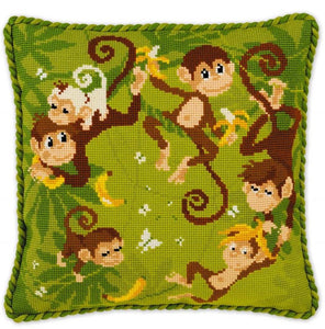 Cross Stitch Kit Jungle Monkeys, Counted Cross Stitch Kit Riolis R1534