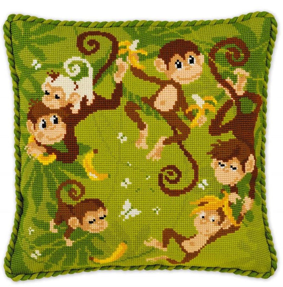 Cross Stitch Kit Jungle Monkeys, Counted Cross Stitch Kit Riolis R1534