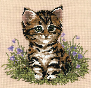 Cross Stitch Kit Kitten Kuzma, Counted Cross Stitch Kit Riolis R933