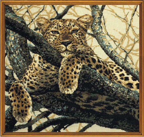 Cross Stitch Kit Leopard, Counted Cross Stitch Kit Riolis R937