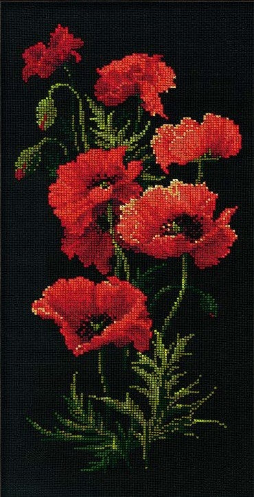 Poppies Cross Stitch Kit, Riolis R1057