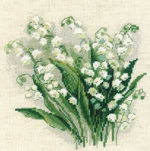 Cross Stitch Kit Lily of the Valley, Counted Cross Stitch Riolis R1497