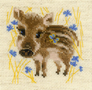 Cross Stitch Kit Little Boar, Counted Cross Stitch Riolis R1756