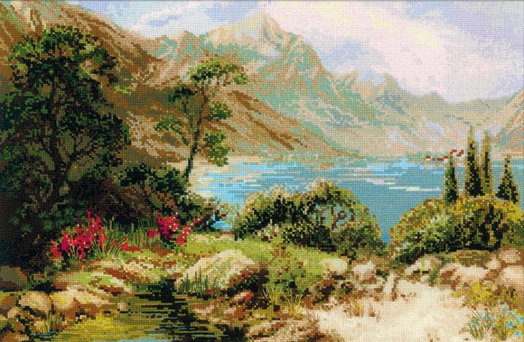 Mountain Lake Landscape Cross Stitch Kit, Riolis R1397