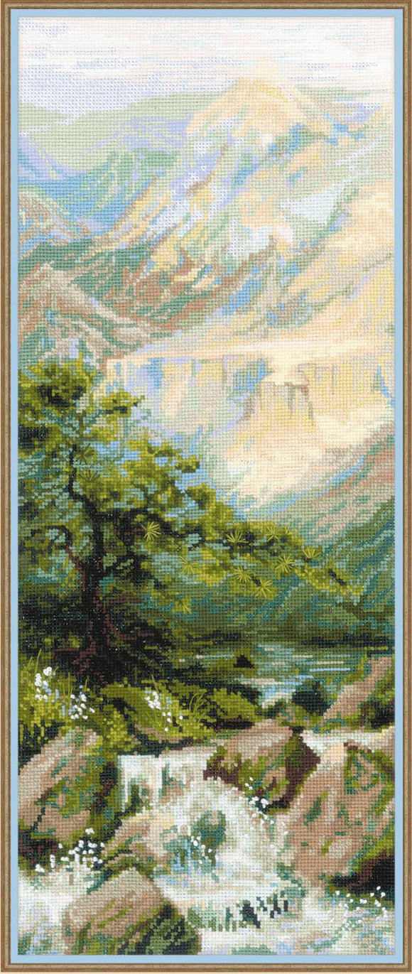 Mountain Stream Landscape, Counted Cross Stitch Kit R1543