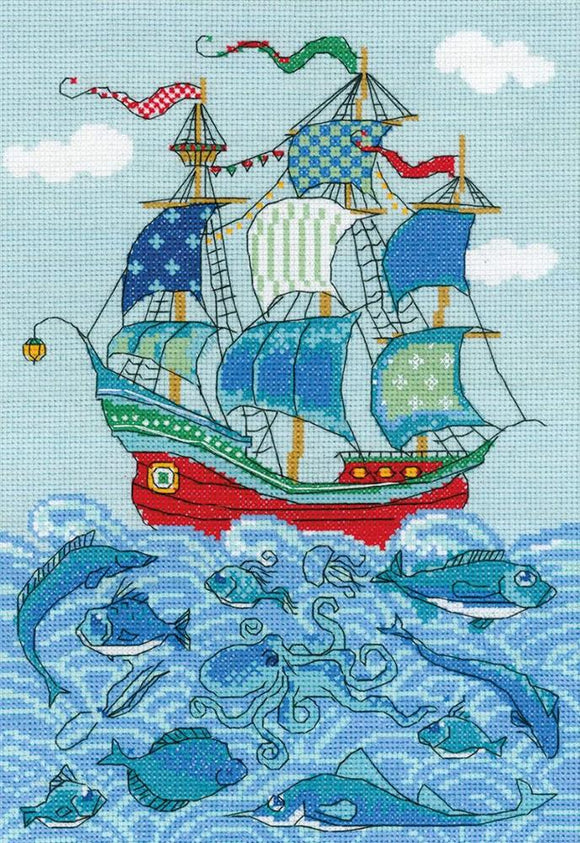 Cross Stitch Kit Galleon Ship Counted Cross Stitch Kit R1465