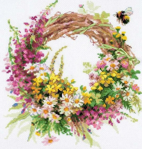 Wreath with Fireweed, Counted Cross Stitch Riolis Kit R1456