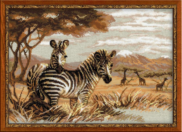 Zebras in the Savannah Cross Stitch Kit Riolis R1143