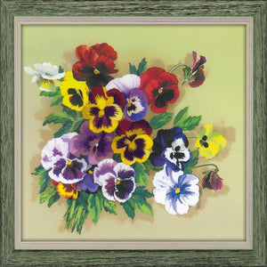 Embroidery Kit Pansies Embroidery RPT-0059