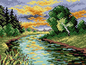 River Landscape Tapestry Needlepoint Kit, Orchidea ORC.M2040