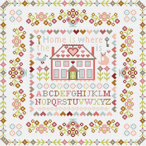 Home is Where the Heart Is Sampler, Counted Cross Stitch Kit RR383