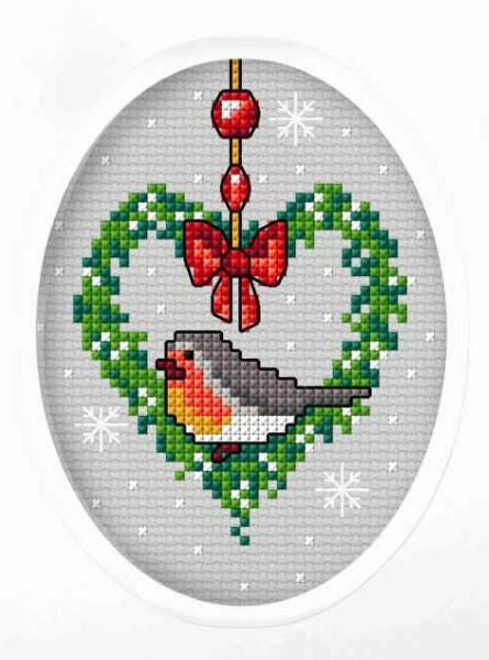 Robin Cross Stitch Christmas Card Kit, Orchidea ORC6288