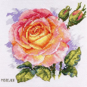 Rose Cross Stitch Kit, Merejka K-138
