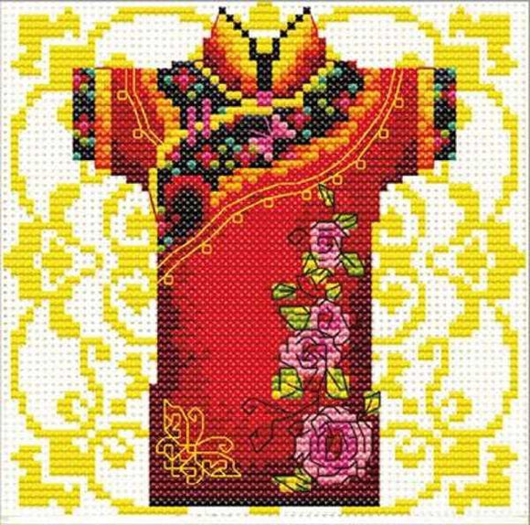 Rose Samurai PRINTED Cross Stitch Kit, NO-COUNT Needleart World N140-022