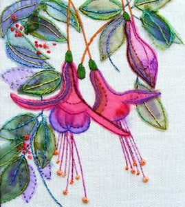 Embroidery Kit Fuchsias, Rowandean Embroidery