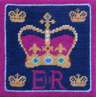 Platinum Jubilee Royal Crown Tapestry Kit, Needlepoint Kit, The Fei Collection