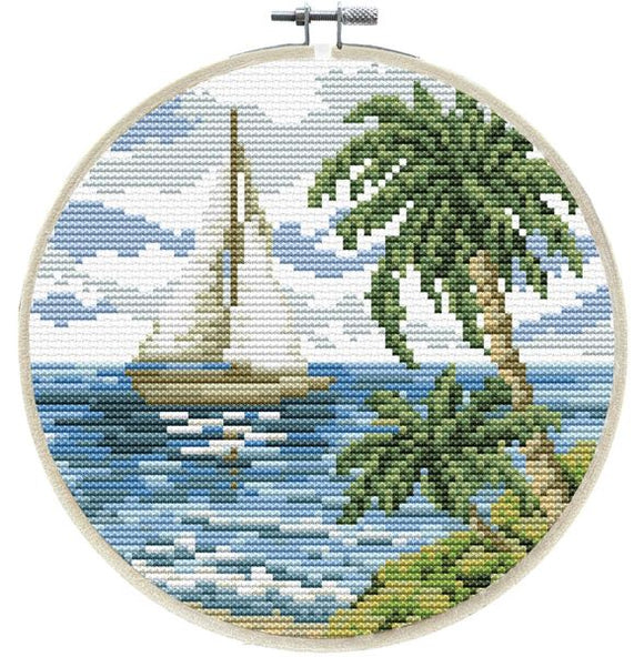 Sailing Away PRINTED Cross Stitch Kit, Needleart World N240-066