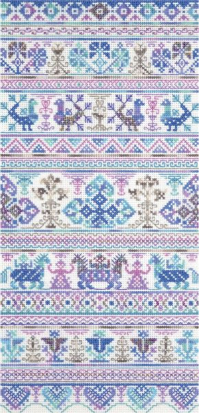 Sampler in Lilac Cross Stitch Kit, Panna O-1967
