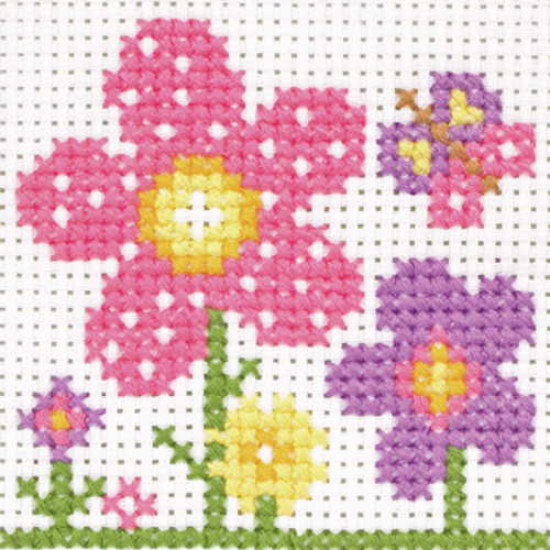Flower Garden Beginners Cross Stitch Kit, Anchor 1st Kit 10007