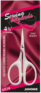 Embroidery Scissors, Janome Sewing Wizard, Fine Point 4.5" XIS38
