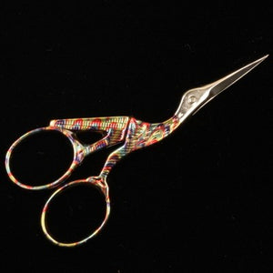 Embroidery Sewing Scissors, Premax Omnia Stork Scissors - Harlequin 3.5"/9cm