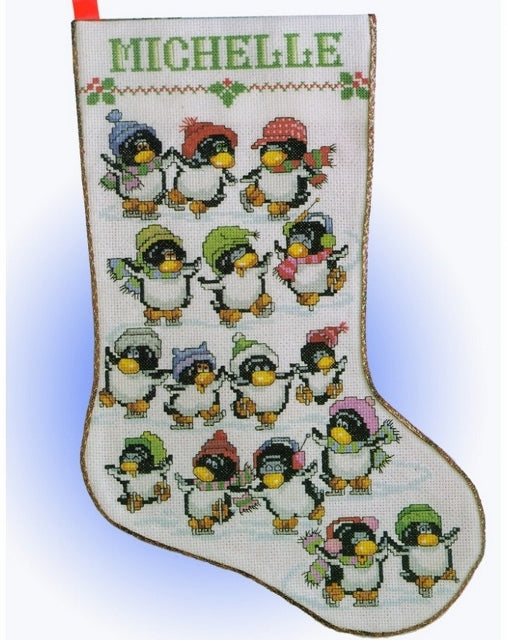Skating Penguins Stocking Cross Stitch Kit, Design Works 5402
