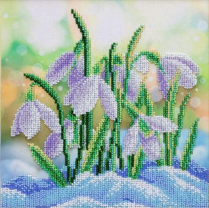 Snowdrops Bead Embroidery Kit, Bead Work Embroidery Kit VDV TN-1329