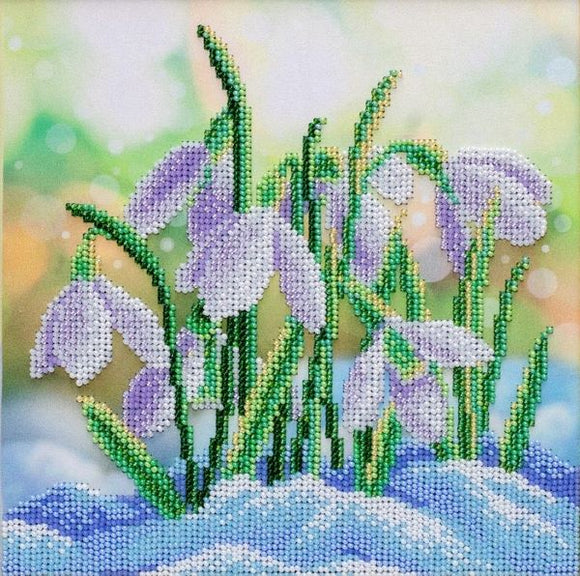 Snowdrops Bead Embroidery Kit, Bead Work Embroidery Kit VDV TN-1329