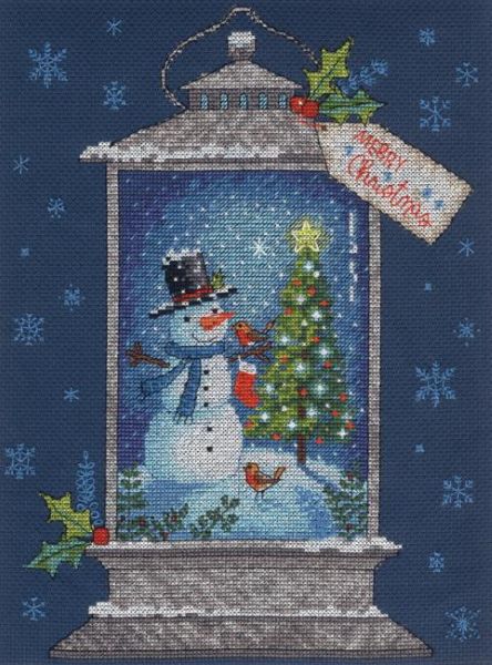 Snowman Lantern Cross Stitch Kit, Dimensions D70-08987