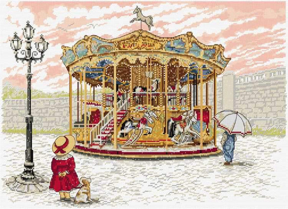Snowy Carousel Cross Stitch Kit, All Our Yesterdays FW47