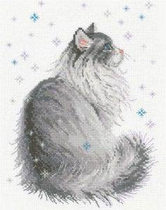 Snowy Meow Cross Stitch Kit, Riolis R1912