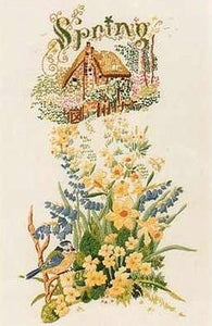 Embroidery Kit Spring Cottage Garden, Design Perfection E129