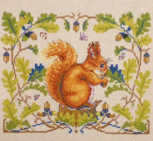 Squirrel Cross Stitch Kit, Merejka K-146