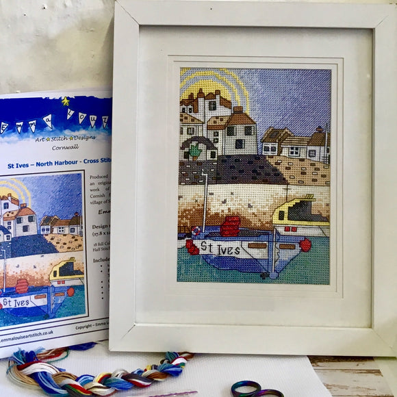 St. Ives, Cornwall Counted Cross Stitch Kit, Emma Louise Art Stitch